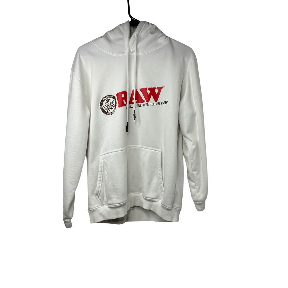 Large White Unisex Hoodie By RAW Rolling Papers Brand